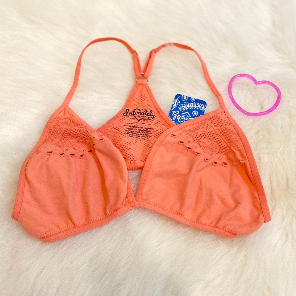 NWT 🌹Free People coral racerback bralette Xsmall